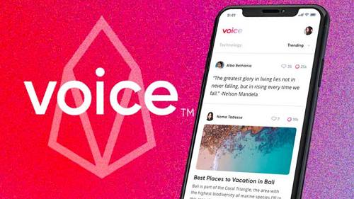 6月1日，EOS在一周年發布會上推出了社交產品Voice。據介紹，Voice能夠確保優質的內容獲得更多獎勵，所得收益不會被背后的商業公司拿走，而是用于推動社區發展。除此之外，Voice還表示將鼓勵真實用戶在網絡上活躍，積極打擊機器人賬號。